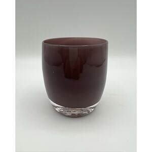 Glassybaby Pre-Triskelion Eggplant Smoky Purple Tea Light Votive Candle Holder